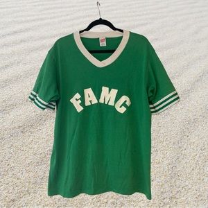 Vintage 1970’s green ringer jersey T shirt
